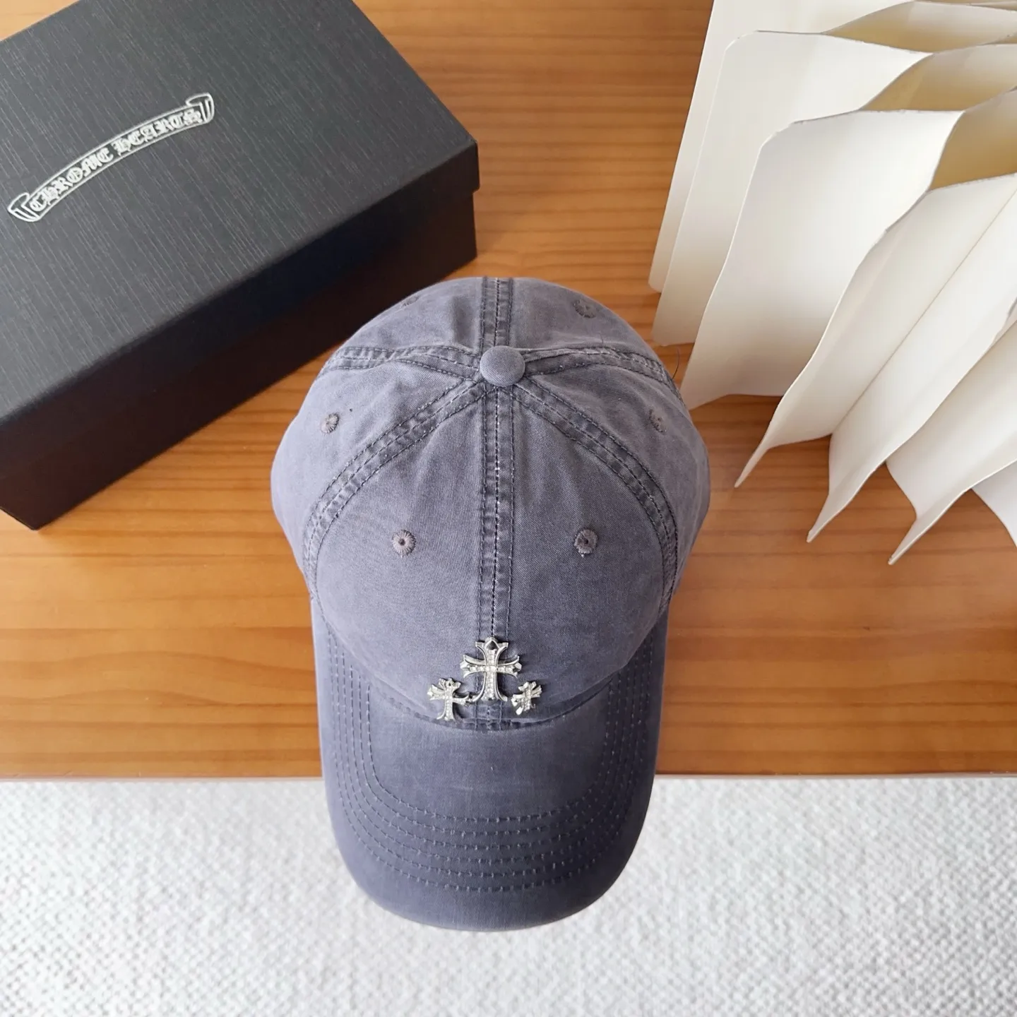 💰60 Chrome Hearts💓Early autumn Korean style fashionable retro washed baseball cap🧢peaked cap